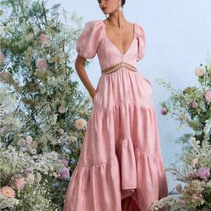 The Emma Dress in Light Pink Windsor Brocade